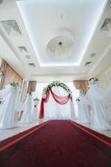 Modern decorated wedding arch, for wedding ceremony. Decor, wedding