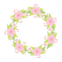 Cute wreath of pink flowers