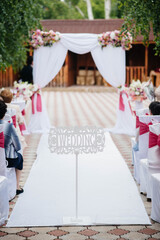 Modern decorated wedding arch, for wedding ceremony. Decor, wedding