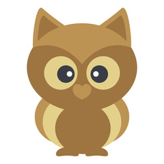 Cartoon owl on a white background.