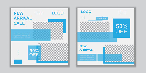 Editable Post Template Social Media Banners for Digital Marketing. Promotion Brand Fashion