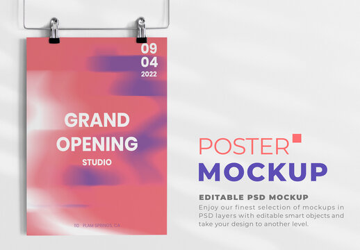 Editable Clipped Poster Mockup