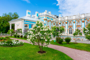Catherine palace in Tsarskoe Selo (Pushkin) in spring, Saint Petersburg, Russia