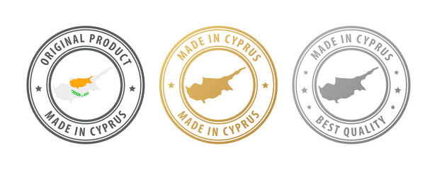 Made in Cypr us- set of stamps with map and flag. Best quality. Original product.