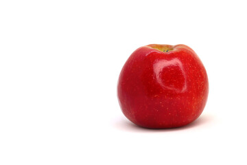 Red apple close-up, isolated on a white background
