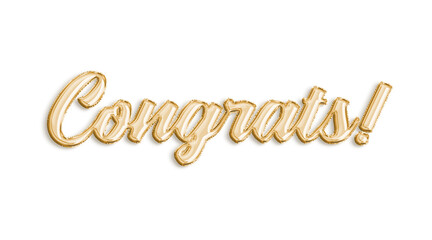 Congrats Foil Balloon, Gold Balloon Text, Foil Text, Gold Foil, Shiny Text, Congratulations Banner