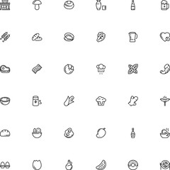 icon vector icon set such as: italian, pint, shape, omelette, print, butcher, bubble, foodstuff, commercial, contour, french, toast, turkish, ham, exotic, mandarin, chinese, crack, mussel, kettle