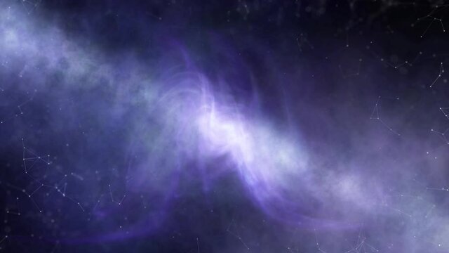Artistic dark blue universe with nebula light and smoke effect animation background. 
