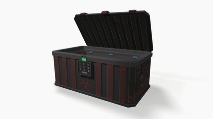 sci fi military box on white background 3d-illustration 3d-rendering