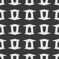 Monochrome seamless pattern with geometric shapes.