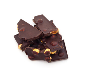 Broken bar of chocolate.