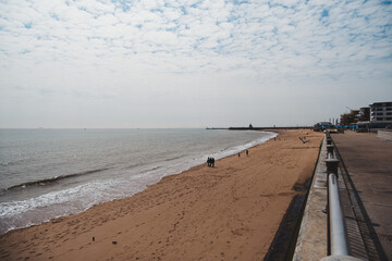 Beautiful view of Ramsgate East Cliff Promenade and the Beach on sunny day