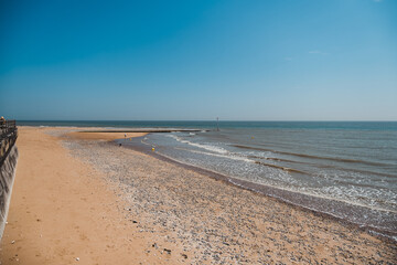 Beautiful view of Ramsgate East Cliff Promenade and the Beach on sunny day