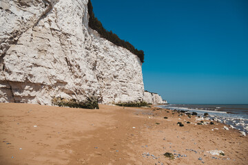 Beautiful view of Ramsgate East Cliff Promenade and the Beach on sunny day