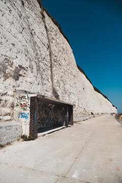 Beautiful view of Ramsgate East Cliff Promenade and the Beach on sunny day