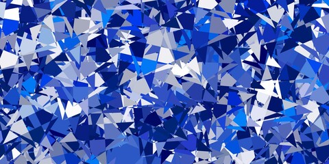 Light blue vector texture with random triangles. © Guskova