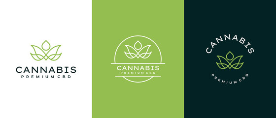  cannabis logo with drop concept