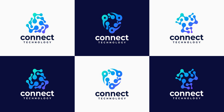 abstract logo design collection for technology company