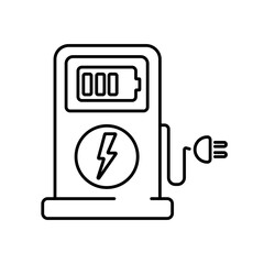A simple refueling or charging station icon for electric vehicles or hybrid vehicles.
