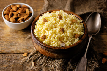 Millet porridge in the bowl