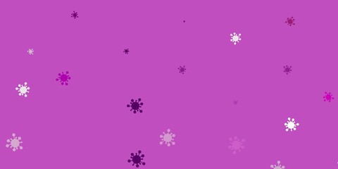 Light pink vector backdrop with virus symbols.