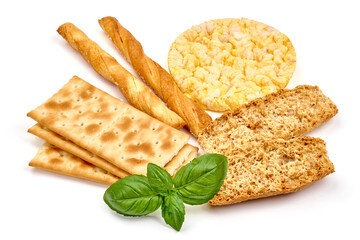 Cereal products, isolated on white background. High resolution image.