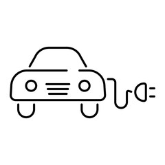 A simple icon for an electric car or hybrid car, or an icon for an electric car charging station.