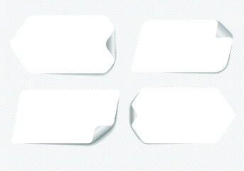 Realistic sticky notes isolated with real shadow on white background. Square sticky paper reminders with shadows, paper page mock up. 