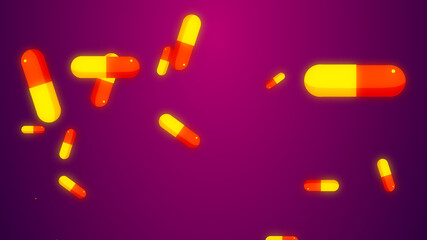 Drug prescription for pills medicine capsule pattern background. Abstract healthcare technology and science medical concept.