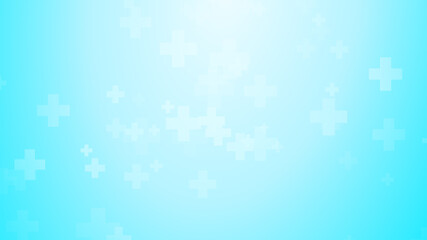 Medical health blue cross pattern background. Abstract healthcare technology and science concept.