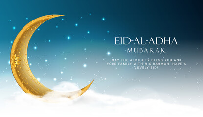 Obraz na płótnie Canvas Eid Al Adha. Eid mubarak islamic greeting card , poster. Vector Illustration