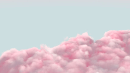 pink soft clouds in the blue sky background stage fluffy cotton candy 
