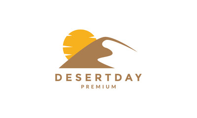 abstract mountain desert with sunset logo symbol vector icon illustration graphic design
