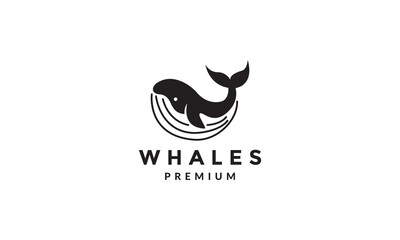 blue whale modern logo symbol vector icon illustration graphic design © devastudios