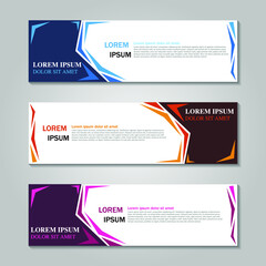 Set of long banners
