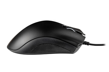 modern desktop gaming mouse device isolated on white background. computer mouse cut out. cybergaming accessory