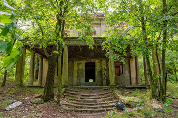 Gunaros, Serbia - May 28, 2021: The abandoned summer house 