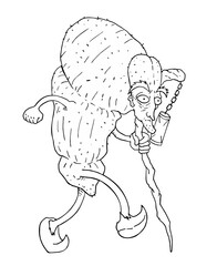 Elder character walking