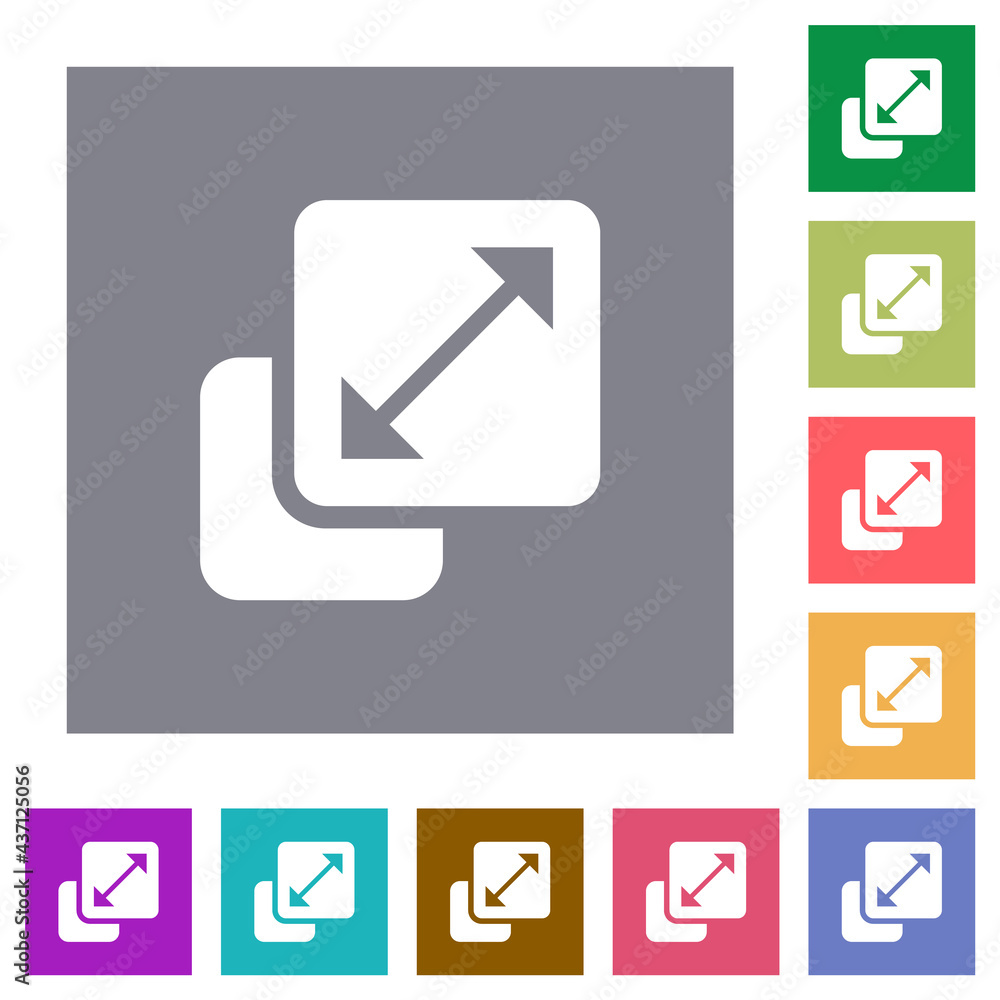 Poster resize element square flat icons