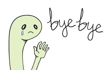 Sad expression and bye message