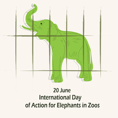 International Day of Action for Elephants in Zoos. Poster, flyer, banner