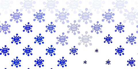 Light BLUE vector template with flu signs.