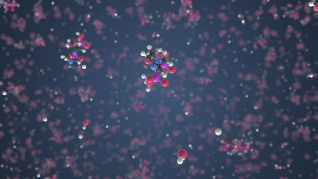Zoledronic acid molecule. Molecular model. Looping seamless 3d animation