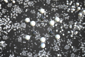 Cyclohexane molecule, conceptual molecular model. Chemical 3d rendering
