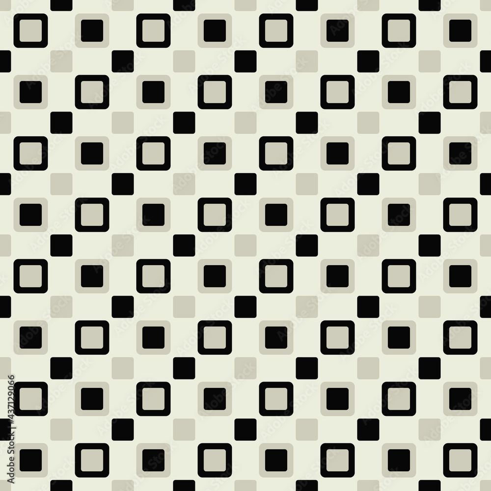 Poster checkered beige and black tiles. vector seamless tile and checkered.