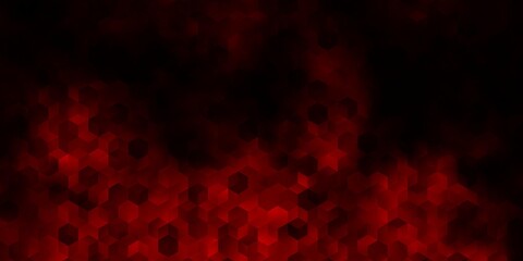 Dark Red vector background with hexagons.