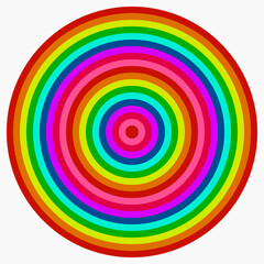 Obraz premium Vector rainbow circles. In one multicolor circles.