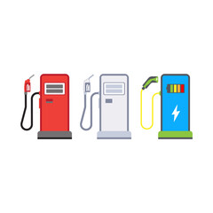 Three icons of filling stations