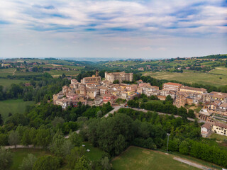 Costigliole d'Asti town village (Piemonte, Italy): aerial landscape monferrato langhe wine capital