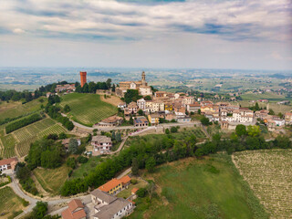 Fototapeta na wymiar Calosso town village, Costigliole d'Asti, Piedmont, Italy. Monferrato langhe wine tasting region